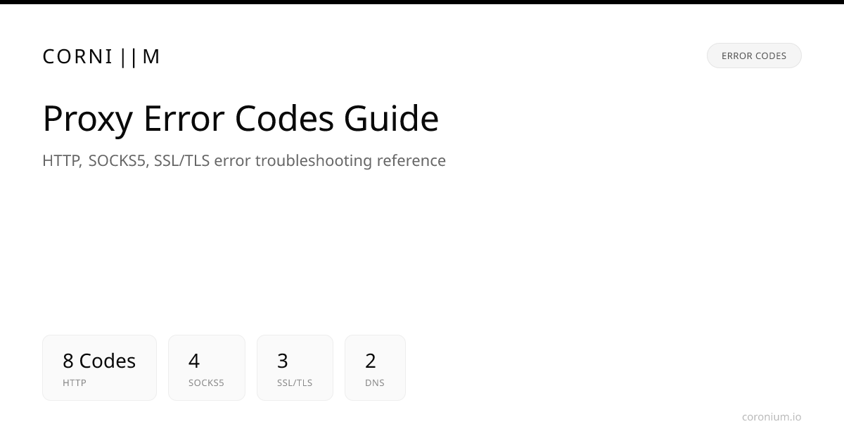 Proxy Error Codes: Complete Reference